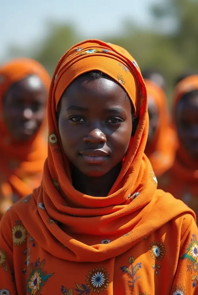 African Muslim family, portrait, HD, realistic