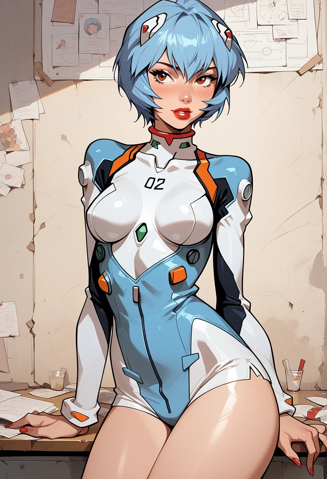 (masterpiece:1.2), (best quality:1.2), (ultra highres:1.2) ,(8k resolution:1.2),
sci-fi,girls frontline,near future,Space travelling,
1 woman,blue hair,short hair, blue eyes,flat chest,
one-piece gym suit,
<lora: Safed V2:0.5>,Safed,SafedCasual,