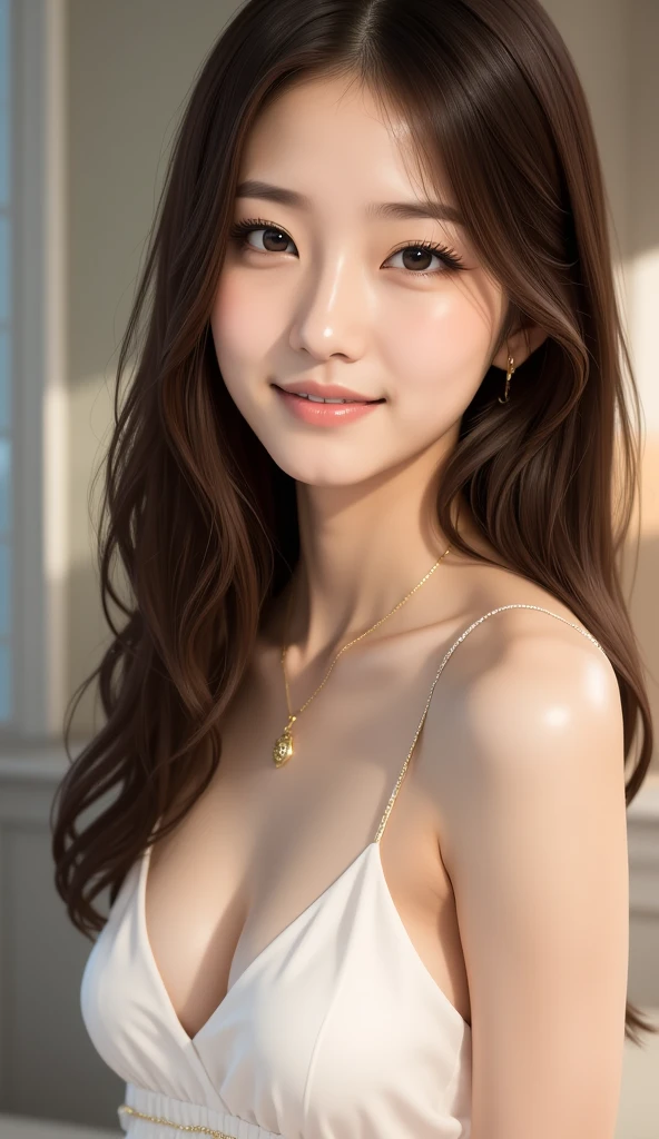 ((top-quality、8K、​masterpiece:1.3))、Beautiful 20 year old girl with perfect body shape、K-pop Idol Face、Slim Abs Beauty:1.3、(Hairstyles Brown Hair Shortcuts、Colossal tits)、doress:1.1、Super fine face、Delicat eyes、二重まぶた、A smile with shame、Duan、Full body photo