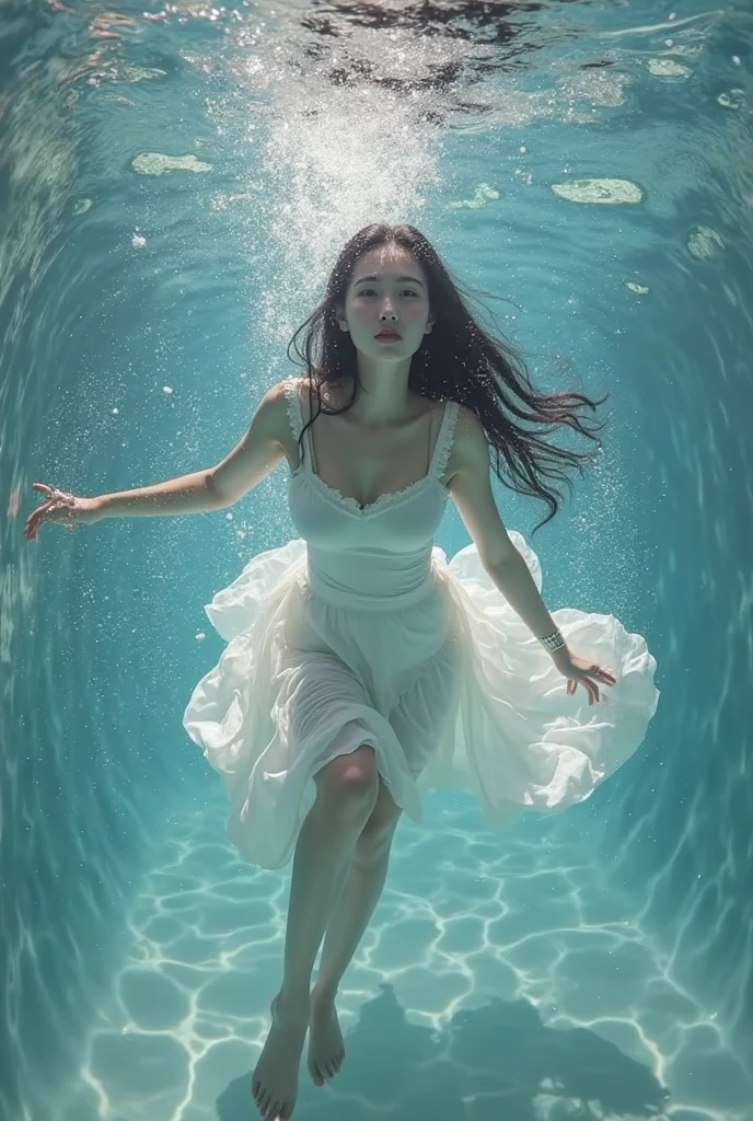 Ocean Dance,Bride and groom underwater in blue pool,veil fluttering, underwater photosgraphy, underwater photosgraph, floating under water, underwater photos, floating under the lake, Underwater shooting, under water swimming, submerged in water, Wearing clothes made of water, under water, swimming underwater, 悬浮under water, Underwater perspective, 淹没under water, floating in water, under water深处游泳