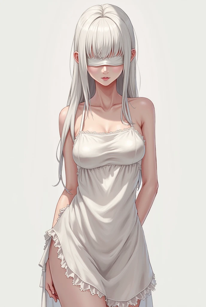 (best quality light pastel colored simple flat illustration:1.25) of (slovenly dressed, unmotivated young girl:1.1), forehead, detailed eyes, detailed long hair, clear skin sleepy face, (cleavage breasts:1.2). she is wearing (over size soft pajamas, see-through cloth:1.1). (white background:1.1).