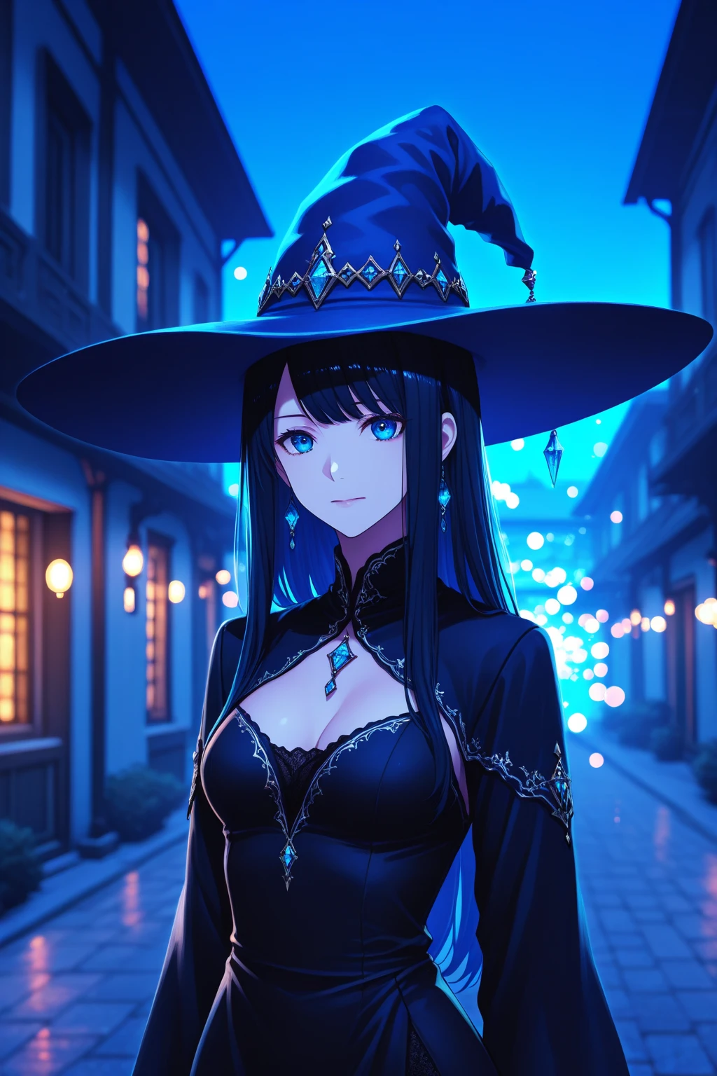 (Fatal Beauty,A charming villain,witch) ,(A supple and powerful physique),(Sensual charm),(Mysterious charm:1.1),(Captivating silhouette),(highest quality,High resolution:1.2),(dark,Threatening:1.1),((dark horror theme:1.5),(Thriller:1.5)),(Dark fantasy:1.5), (((Countless stars fly away:1.5),(Absurd:1.5),(wonderful:1.5))),Woman in a dress, ((((Glasses))))、((((big sapphire necklace))))、(Powerful numbers:1.1),(((Big Breasts))),(((Fiery crown:1.1))),prime color,Urban,Very detailed,masterpiece,Intricate details,Faded,Very detailed, Eye for details,Intricate details,暗くてSpooky atmosphere, Spiritual Beings, Unforgettably beautiful, Ghostly figures, Shadow-like shape, Spooky whispers, Ominous Aura, Goth Maiden, Very darkHer eyes, Like dazzling fur in a starless haze,Her Mogul Snaps, Mysterious Cemetery,Black hair swaying in the moonlight, She summons darkness, (beautiful: 1.7), (Black Hat: 1.6), (An intricately decorated jet-black cloak: 1.6), (Delicately decorated cloak, Despite the damage: 1.5), Hypermaximalist, Breathtaking oil paintings, Surreal, Ultra-realistic digital illustrations that mimic the style of oil paintings, A seamless blend of Alex Grey's psychedelic visionary art and H's physical and mechanical aesthetic..r. Giger. wonderful構成, (Shining Eyes:1.6)、(Glowing Eyes:1.1),(hellish landscape:1.1),(fire,sulfur:1.1),(Threatening atmosphere:1.1),(dark shadows,Threatening presence:1.1),(Unlucky Clouds,Stormy Skies:1.1),(dark,Spooky atmosphere:1.1),(Aura of misfortune,Evil energy:1.1),(dark aura,cigarette:1.1),(Extreme heat,Burning Flames:1.1),(Nightmare Visions:1.1),(Predicting the end:1.1),(Whispers of misfortune,Devilish Laugh:1.1),(Cry of pain,echoing screams:1.1),(Bad luck symbol,Ancient runes:1.1),(Mysterious relic,dark art ifacts:1.1),(Infernal ritual,ritual sacrifice:1.1),(Eternal ruin,A hopeless existence:1.1), Inspired by abandoned mech backgrounds. Art created by Craig Mullins, Necrostyle., Detailed Description, Future Scholars