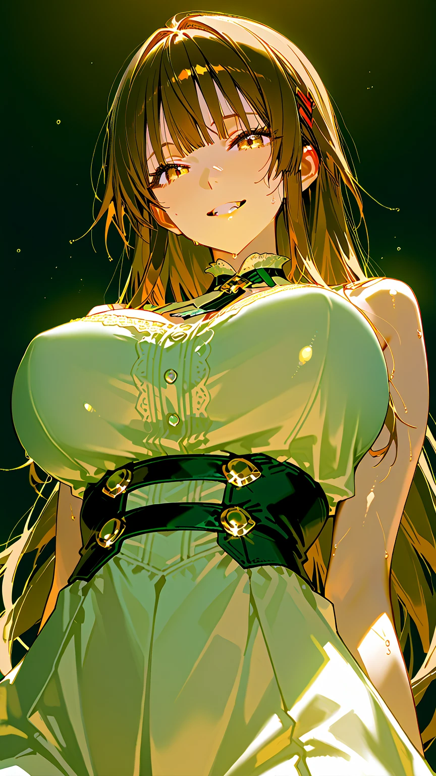 ,NSFW,best quality, 1 girl,girl hide the breast with both hands,streaming tears, glamorous, voluptuous, forehead, long wavy brown hair ,yellow swimsuit,torn swimsuit,scowl,girl surround many boys,exstreme long shot