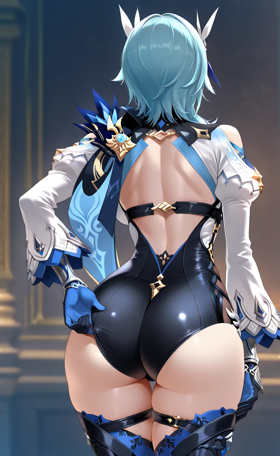 Euladef, ass, Back view, Olhando para o Viewer, bunda pequena, corpo pequeno, ASS pequeno, boca aberta, Ahegao, no pants, calcinha preta, no clothes, ASS pequeno, naked, no clothes, bare