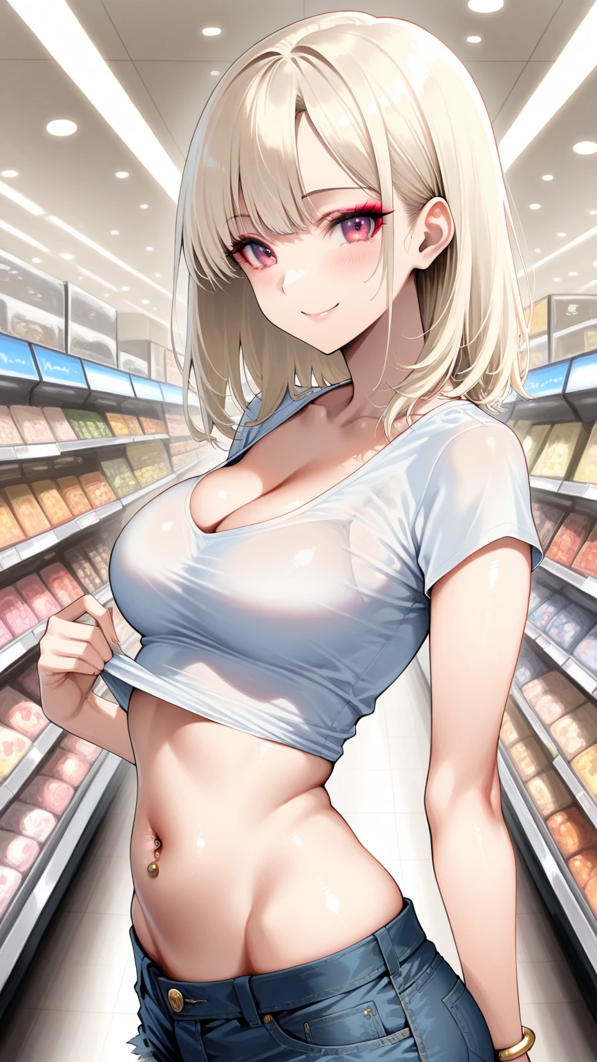 1girl, nsfw,
Stella Loussier, pink eyes, blonde hair, bangs, short hair, messy hair, , large breasts, , , empty eyes , large breasts, nipple, , Peeing, lactation, projectile lactation, Sweets shop, frozen, wet, crying ,, Naked, , (1girl) ,solo