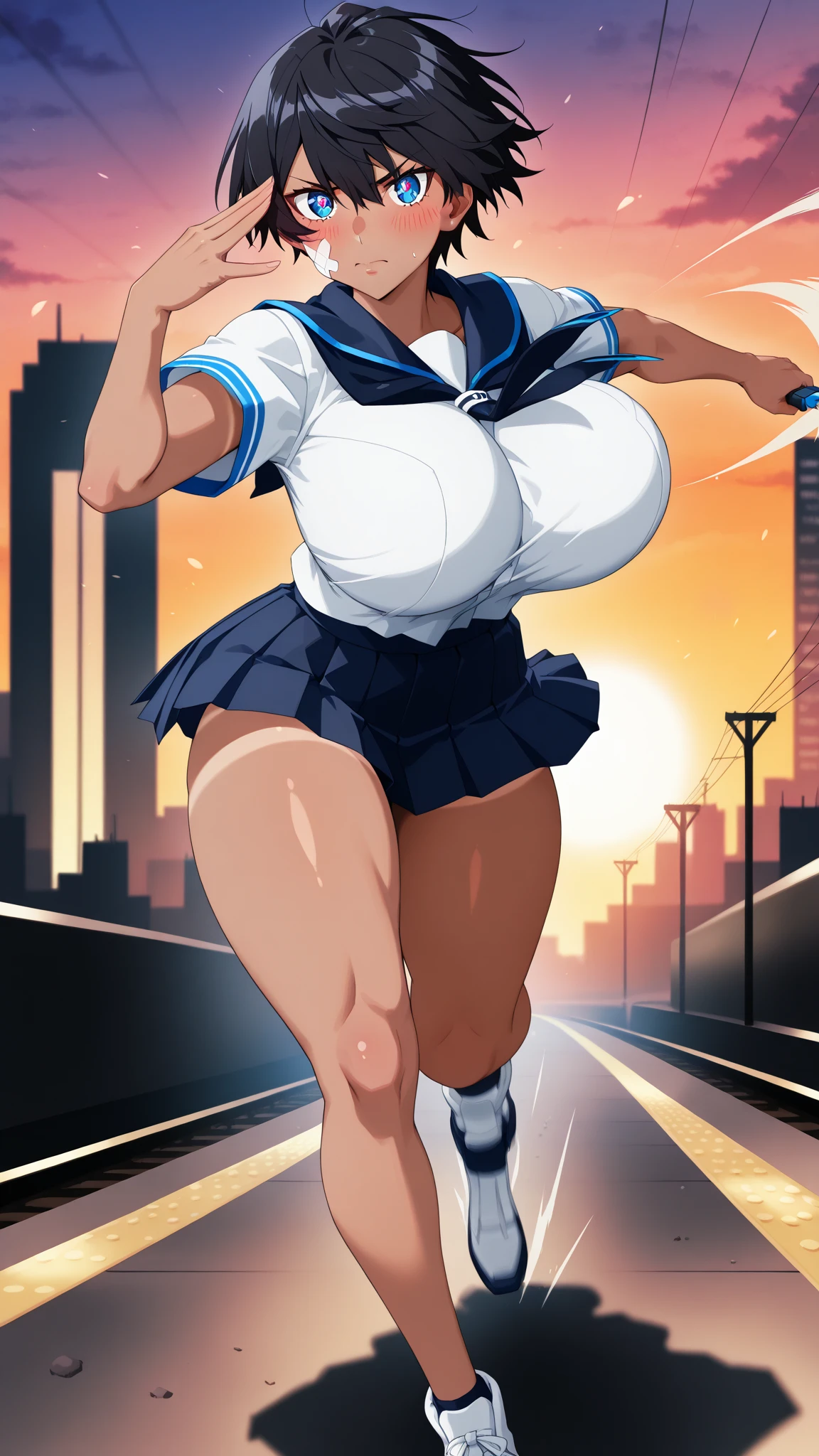 1girl, , , white hair, neko, cat ears, cat tail, white shirt, open clothes,,white background ,full body