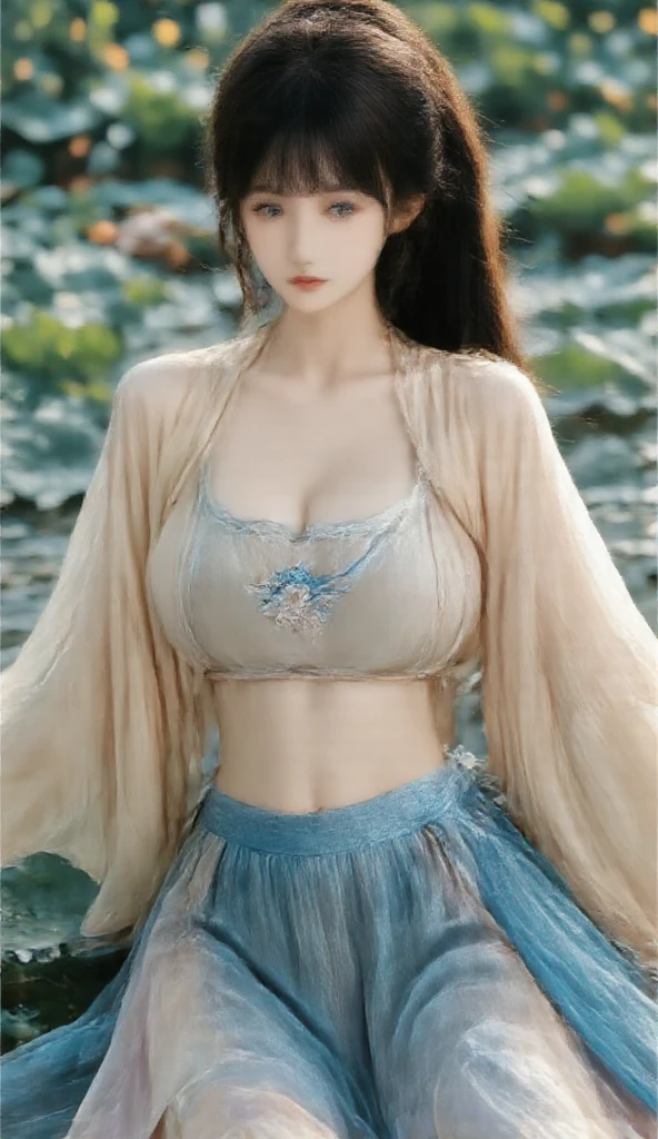 gufeng,bare shoulders,best quality,masterpiece,ultra high resolution,Clear face,(realism:1.4),original photo,cold light,woman wearing transparent clothes underwater,full body image,wallpaper anime blue water,Gurwitz-style artwork,water magic closeup fantasy,author:Yang Jie,Gurwitz,A beautiful artistic illustration,Water Nymphs,Beautiful digital artwork,Beautiful digital illustration,Li Song,A beautiful anime character;Art style,((cardigan,Big boobs)), pregnant woman, nine months pregnant.