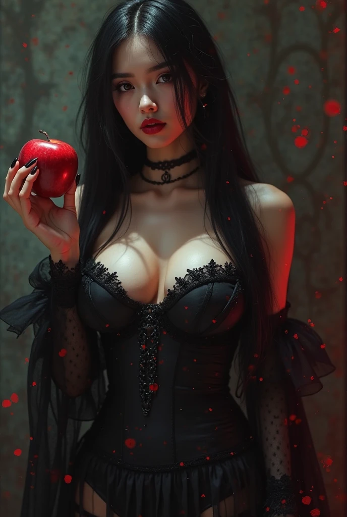 Fine、(The best illustrations)、8k UHD resolution、intricate-detail、top-quality、realisitic、ultra-detailliert、The best lighting、Best Shadows、Soft lighting、Ulutra HD、1 beautiful devil woman from hell, surreal female portraits by David Hockney and Alphonse Mucha, Fantasy Art, Chinese Doll、Dungeon and Dragon、Devil's Palace、Devil's Torture Chamber、magia、 A Necromancer、natta、Dark style、Succubus、Devil's Daughter、Bat Wings，(((Demon Horns)))、((((black-rimmed round glasses))))、(((Colossal tits)))、(Devil's Tail)、(red eyes glowing:1.6)、 intricate tattoos, demonic intricate tattoos, thigh tattoos, body tattoos, ​masterpiece、beautiful countenance、Muscular seductive body、The enchanting body of the devil、Seductive Black Magic Costume、Shiny red tentacles wrapped around her hand、Tindall Effect、photos realistic、(High Detail Skins:1.2)、 (Intricate details, makeup, pureerosface_v1:0.5), (Detailed beautiful delicate face, Detailed beautiful delicate eyes, A perfectly proportioned face, High detailed skin, Detailed skin, best ratio four finger and one thumb, arms below breasts, Tattoo with a red glow under the stomach、Awesome awesome, wide hips, smooth midriff, skiny and thin, __Fashion__, __hair__:1.25)、Digital SLR、hightquality、a picture、hight resolution、 absurderes、Ponytail distortion、女の子1人、Red sparkling gemstone necklace、jewely、Beautiful expression、Body Up、Large breasts emphasis、Toned waist、Wide buttocks、Devil's Tail、intricate tattoos, demonic intricate tattoos, thigh tattoos, body tattoos, effect、Photorealsitic、(High Detail Skins:1.2)、In the Dark, lowkey, cowboy lens, (Black Phoenix Dress: 1.0), Seductive Black Magic Costume、Long hair, Black hair, Bust, Devil's Palace, devil crown, red eyes make up very sharp and detailed, The most beautiful face, Super tight breasts, Breast augmentation surgery, The breasts are very big and round and round, Black magic costume、Super realistic , Charming smile, The eyes are very well made up, ((Red Eye:1.0)), guweiz, devil style,Muscular seductive body、 wearing black me