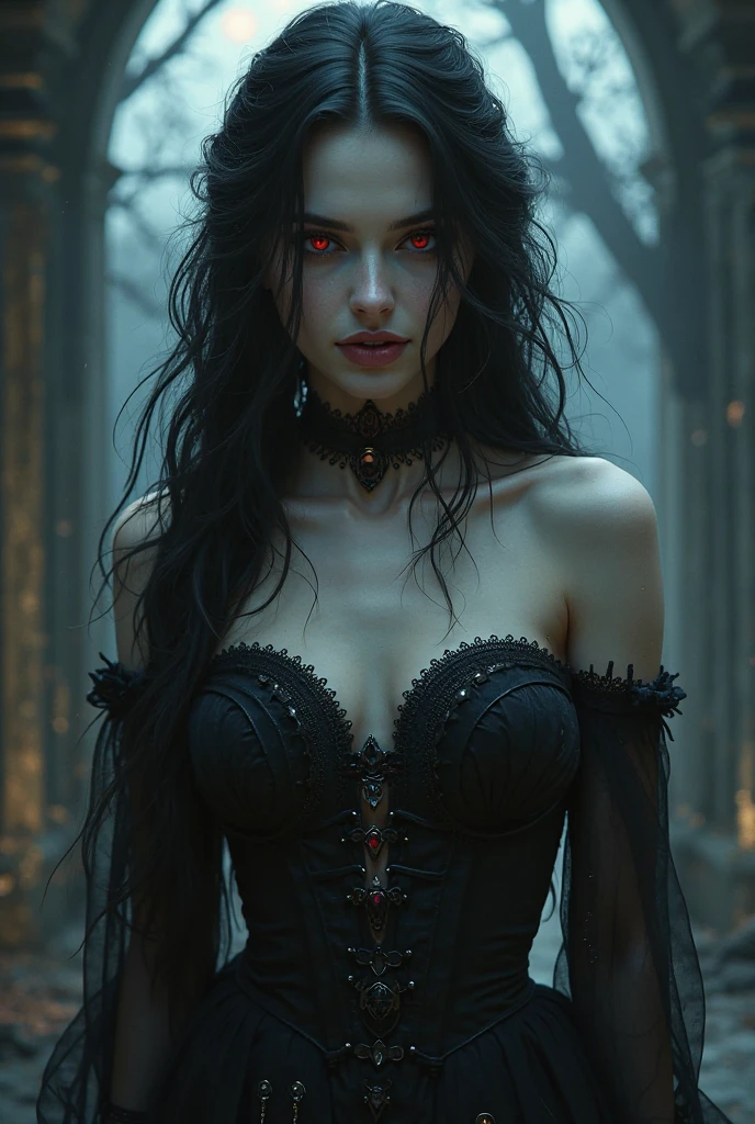 Woman characterized as Erick Draven in the film The Crow, highly detailed image, highly detailed eyes and hair, gothic art, dark art, ultra realistic, 8k