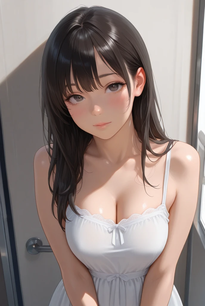 (master part, melhor qualidade), (NSFW:0.2), pregnant:0.9, (Beautiful girl), (sardas:1.1), (pequeno:1.25), usando veu, Pose sugestiva, Olhe para o Visualizador, nipslip
