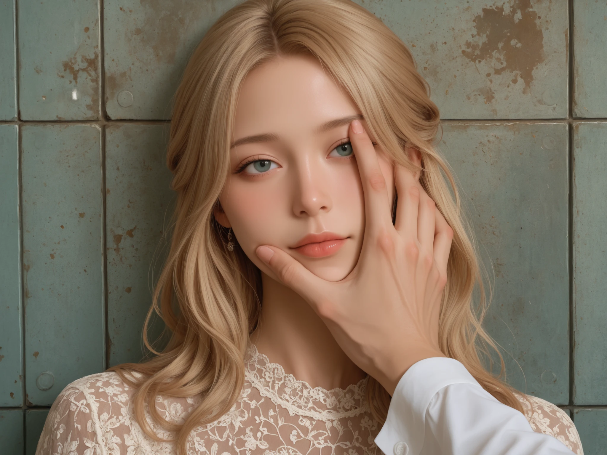 Hand in hand, oil painting style, detailed,