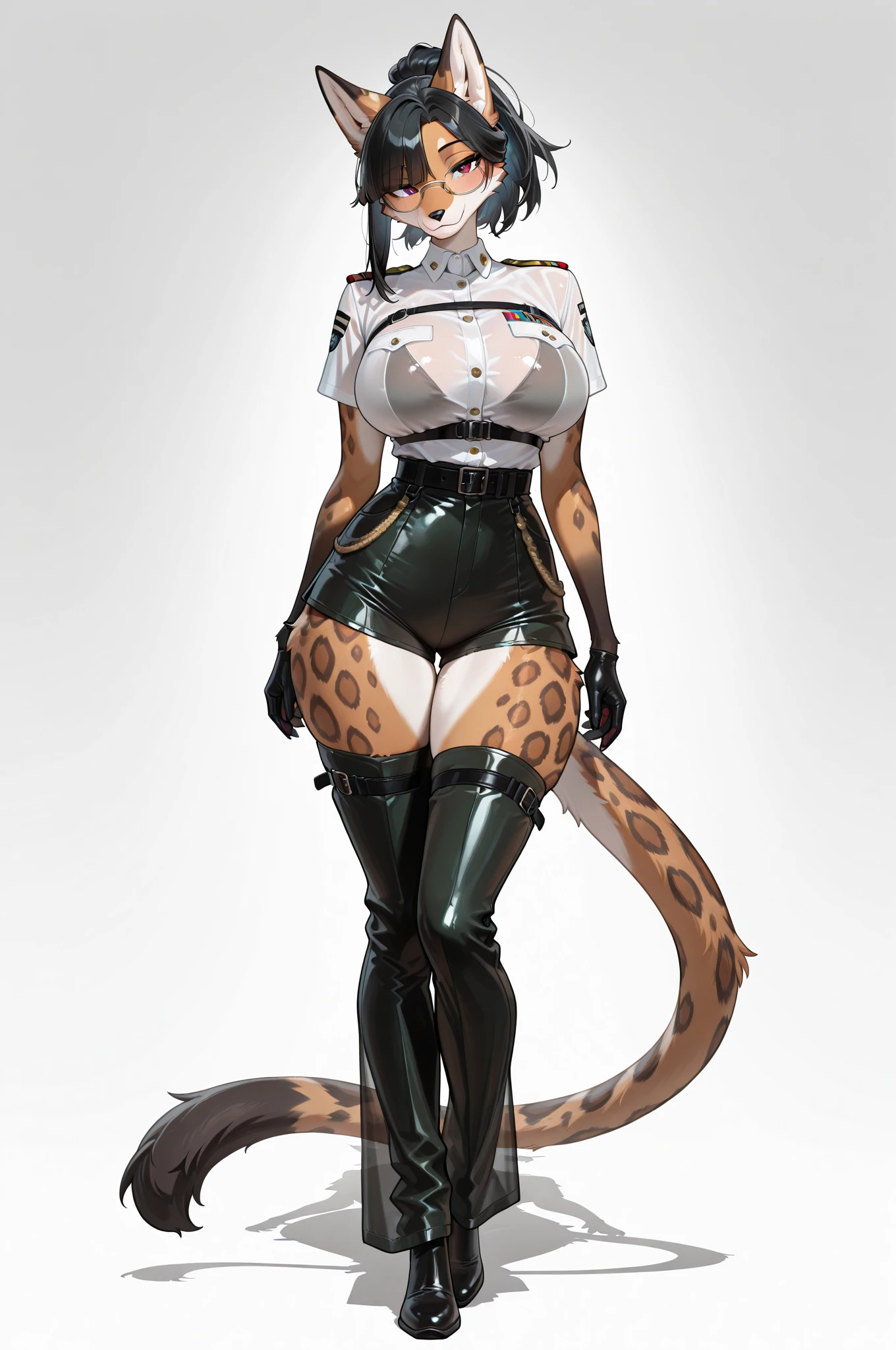 woman walking towards the viewer, full-body, perfect scale, cat-walking, hands down, face forward, beautiful detailed eyes, beautiful detailed lips, extremely detailed face and body, elegant pose, long eyelashes, simple kunoichi suit