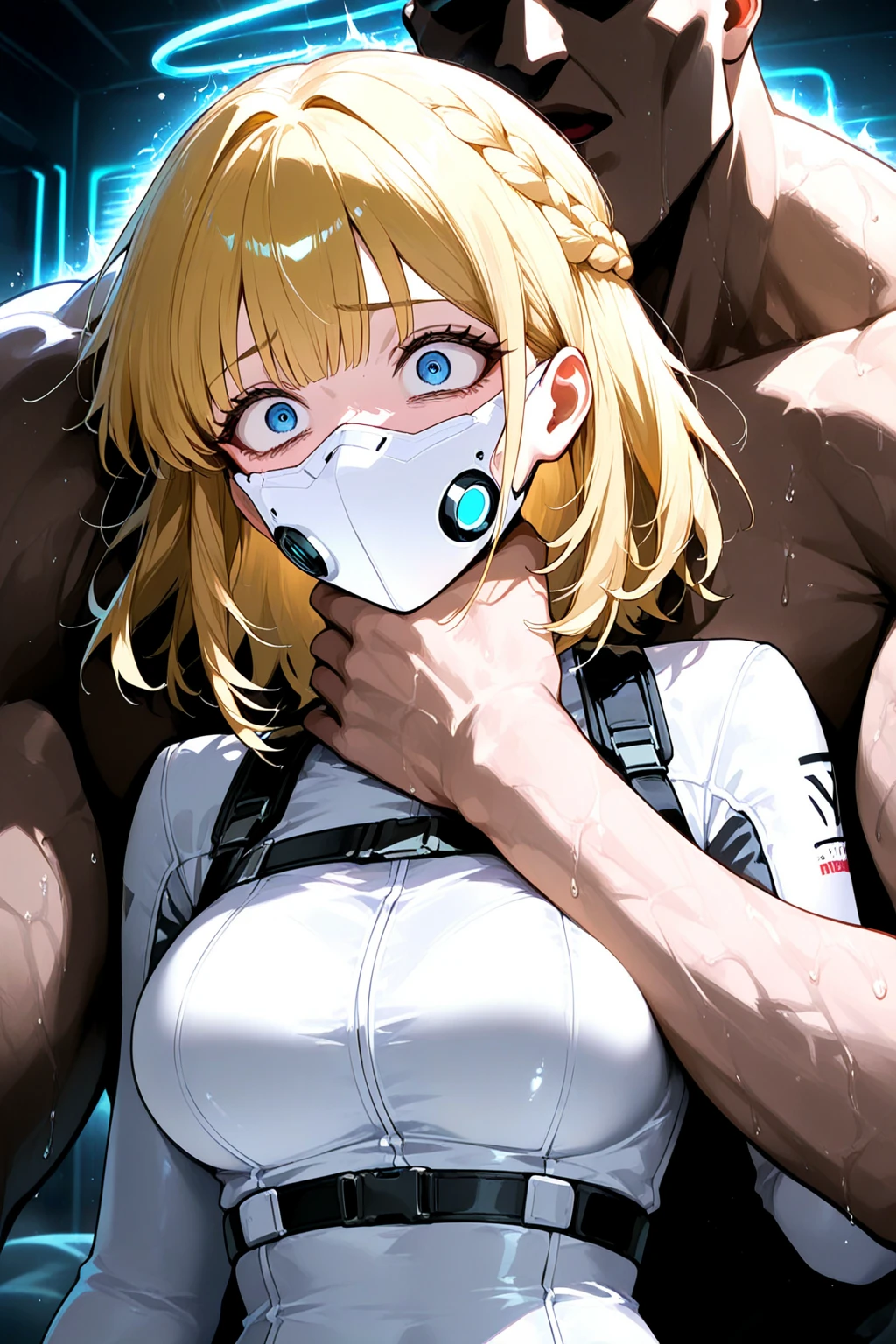 Big penis and girl、A woman with poured on her face and drooling、Face sitting、((Woman shoves big penis in face))((masterpiece、Very detailed、High resolution))、羞shame、Watery eye、toilet、Semen、 Sweaty face、A look of contempt、shame、Constraints、Small breasts、Nipples、The whole body is a machine、tits、Pussy、White、Blonde