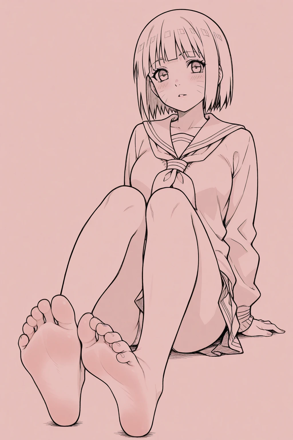 Ochako from my hero academia, perfect detailed feet,full feet.