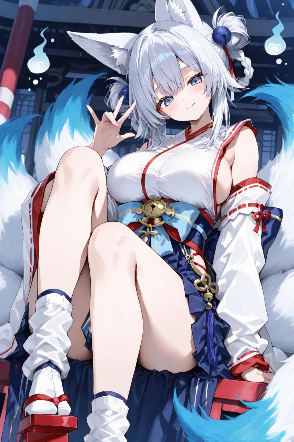 NSFW,masterpiece,Highest quality,High resolution,Super detailed,Shishirabotan\(Hololive\),Double Odango、flower、Side Lock、Lion's tail、White kimono、Off the shoulder、fur ornament、Black Hakama、Short skirt,Bad smile,blush,(In heat),(I feel),??????????,(Red light district),Japanese-style room,Sexy pose,(Seduce),Lying on your back,Leg spread,heart,High quality open ?????? panties,(Squirting),(Middle-aged men),(Having ???),Insert the penis,????????