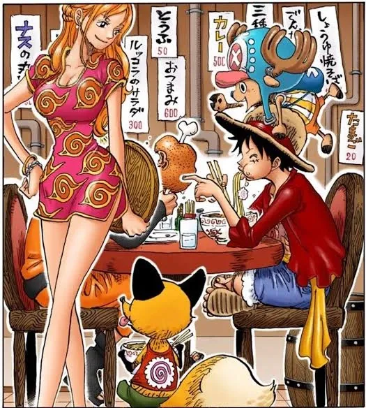 (insane detailed, most accurate, best quality, super detail, anatomically correct, accurate, masterpiece), Nami, orange hair, orange round eyes, slim girl, medium breast, tall, bigger female smaller male, nami in loose shorts, shirt, talking, both facing another, short ugly male, ugly Arab outfit, bussiness man, selling spells books, shopkeeper, 1overwight short ugly male, ugly shopkeeper, demanding gold coins, money gesture, nami, bargaining, exchanging goods, market, short black hair boy,, arabinan nights , sideview ,((((Small size human))))((Small human figures)),