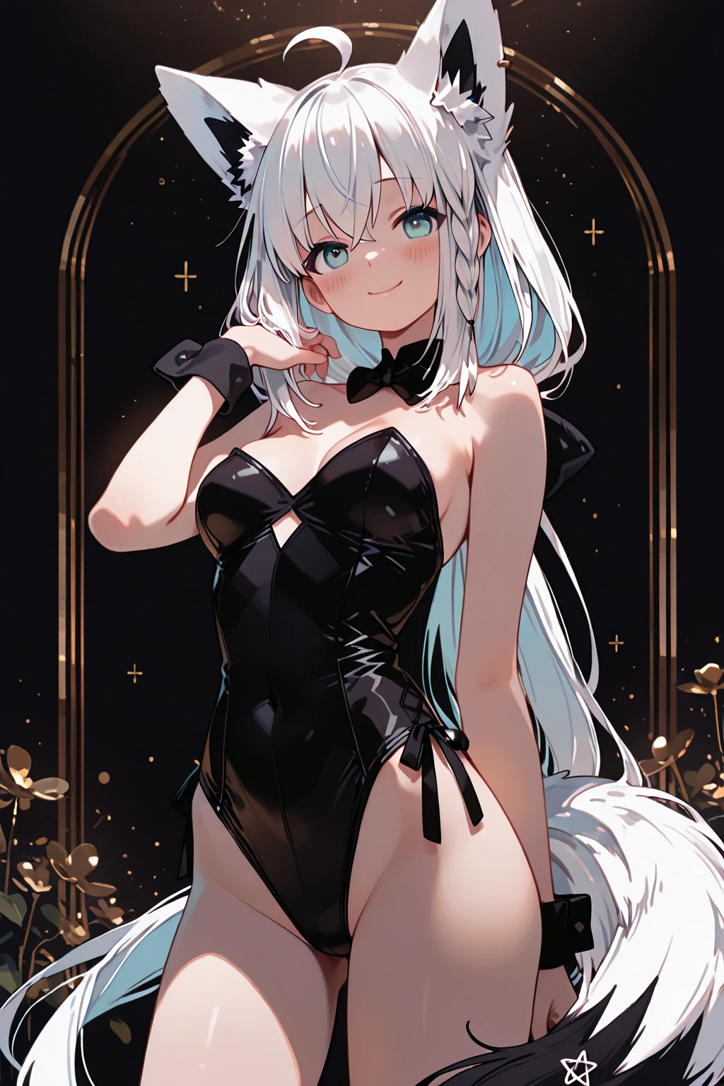 white hair, bikini and skirt, ((masterpiece, best quality:1.5)), ((Beautiful detailed cat aqua eyes:1.2)), cat ears, pale skin, medium breasts, beautiful hands, beautiful fingers, EasyNegative