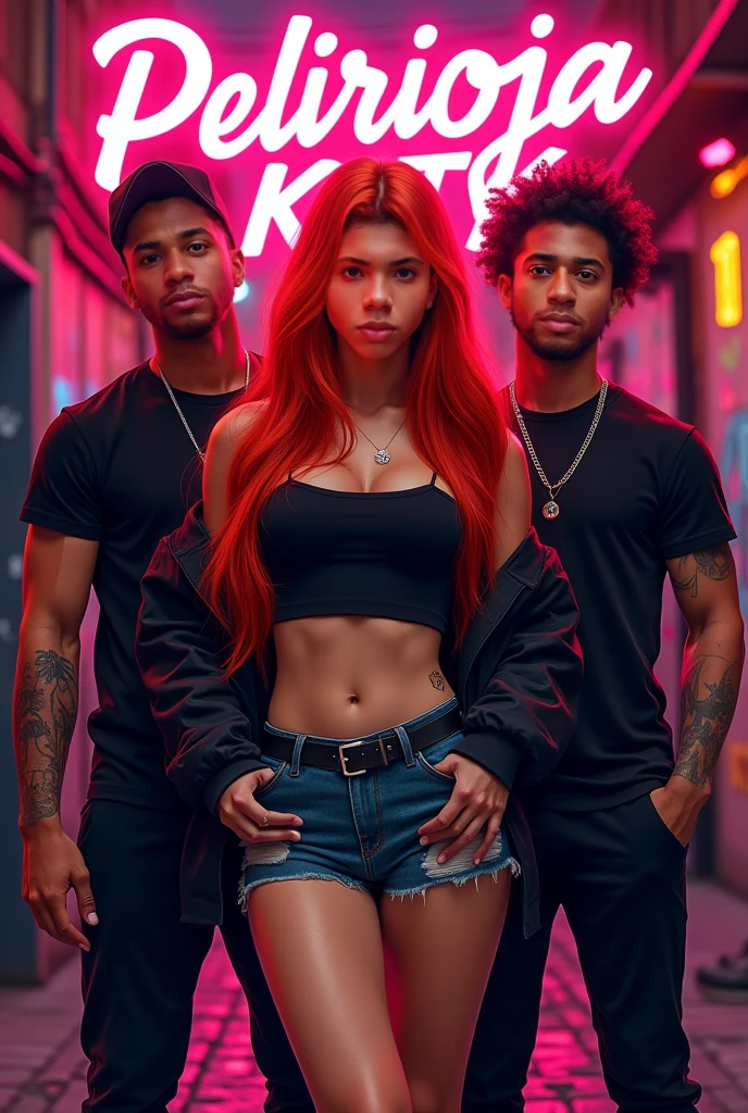 A Professional Photo, of 1 beautiful young redhead woman wearing a sports bra, thong, blacked, ((2 black men)), (torso grab), looking at viewer, standing indoors, toned physique, strawberry red hair, perfect face, seductive look, small breasts, neutral expression, Large ass, pretty hands,
<lora:blackedUnderwear_v19:1>
<lora:blacked_v15:1>