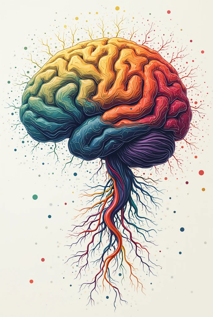 A stylized brain made of interlocking crystals, representing the connection between the nature of the planet and mental health