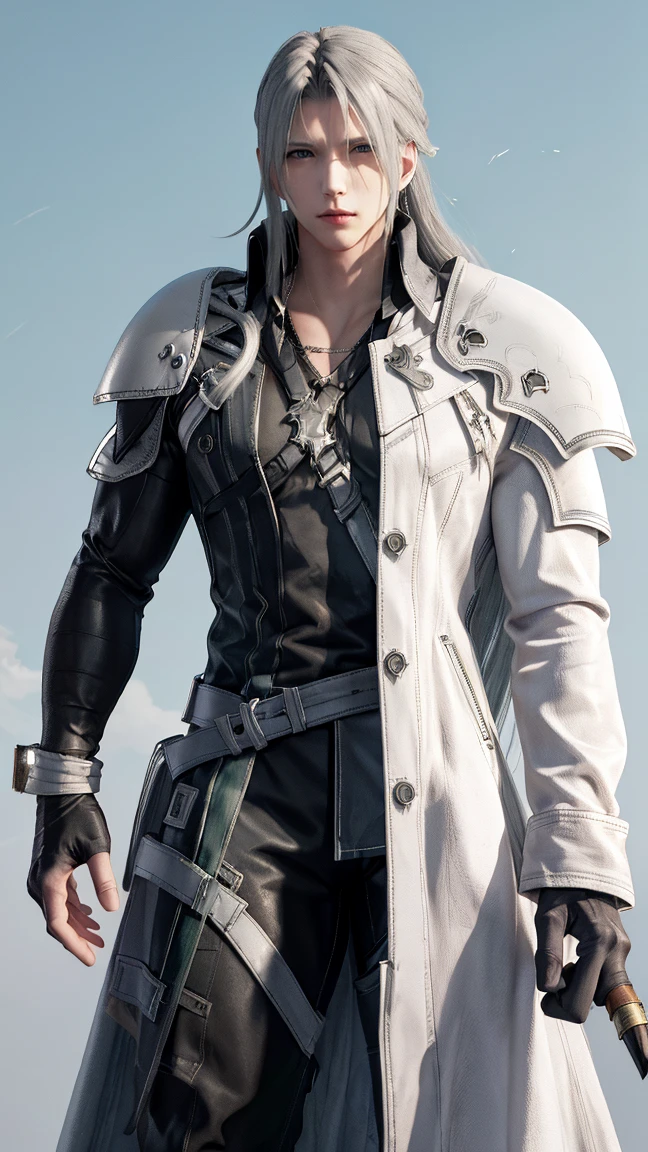 unparalleled masterpiece, ultra realistic 8k CG, perfect artwork, ((perfect male figure)), looking at viewer, seductive posture, sexy pose, alluring, clean, beautiful face, pure face, pale skin, intricate detail, (rich:1.4), prestige, gorgeous, luxury, royal palace, jewelry, gem, gold, silver, diamond, glint, sapphire, ruby, emerald, pearl, amber, obsidian, <lora:Squall:0.8>, squall, (scar across nose:1.2), fur collar, black jacket, white shirt