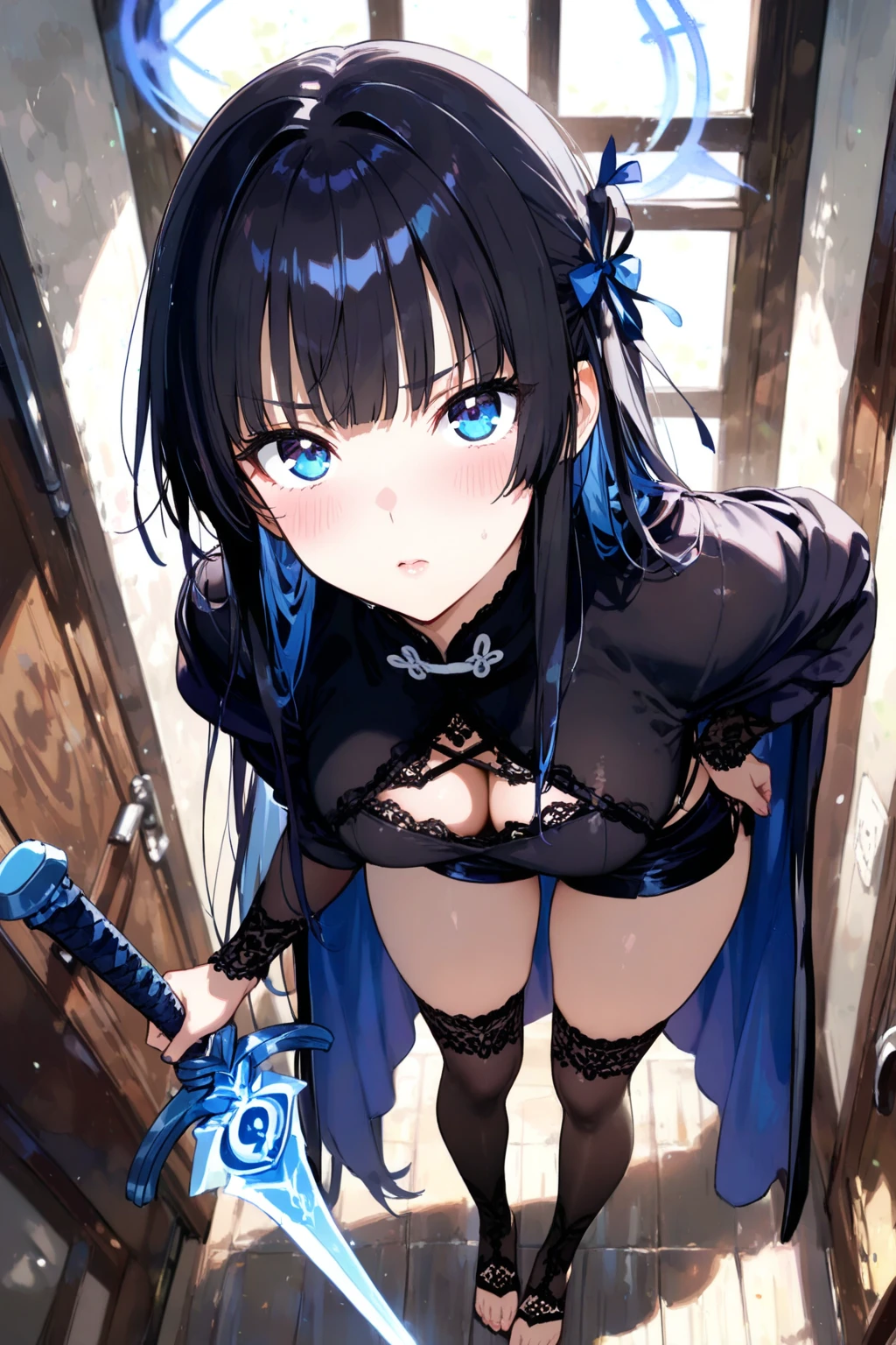 nude anime girl,black mix blue hair ,18+, no clothes, sweet, sad face, cry, sad,show breast, medium , wet, tits, nipples, horny, sexual, full HD,lying in the grass, forest, snow
