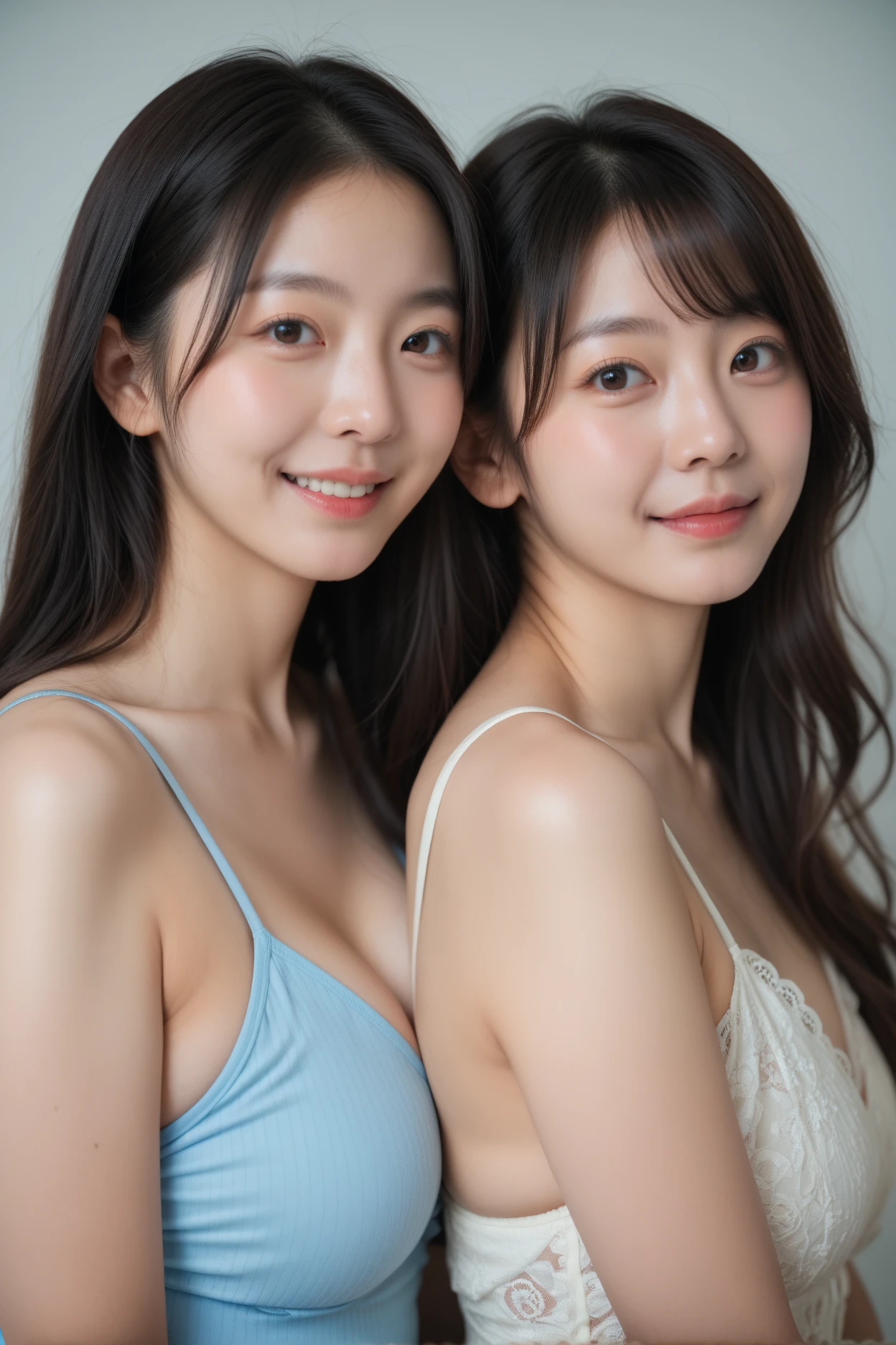 (Completely )、(((Place your hands behind your head)))、(((From the thigh up)))、((Plump body))、(((expensive)))、(((Beautiful attention to detail)))、(((Droopy eyes)))、(((wide double eyelids)))、(A shy smile)、((Large Breasts))、(Has cleavage)、(((Brown medium hair)))、(white hotel)、