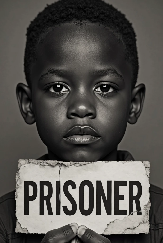 (Black boy in prison clothes:1.2), (sitting in the electric chair:1.1), semblante triste