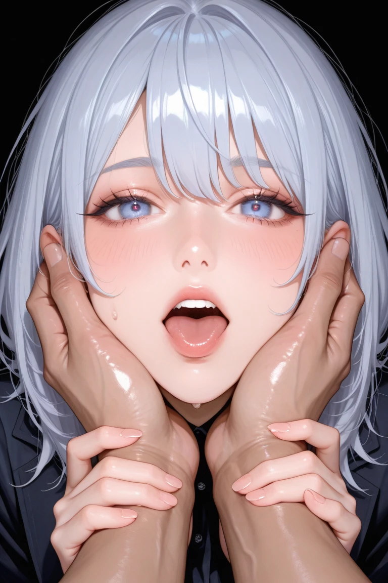 (((top-quality))),((​(masterpiece))),(((detaileds))),(((high resolution))),(((Beautiful and Aesthetic Work: 1.5))),(Ultra High Resolution), (Ultra Detail),(((Detailed background)))8K, RAW photos, Best quality,32K，masterpiece，hyper HD,megami magazine,fine art,Sharp focus,Delicate and beautiful hair and eyes and face,realisticlying,saliva,saliva trail,(orgasm,evil,face focus:1.7),(water eye:1.5),((hotel room,on bed)),beautiful face,white blonde hair,((red eyes,blush, sweat, open mouth,ahegao,orgasm:1.4)), tears,Clear white skin,gigantic breasts,(Maid Costume),(Ultra Detail,(Ultra Detail,orgasm,looking up,POV:1.5),(Ultra Detail,1man,big penis,cum_in_mouth, cum_on_perfect tongue, facial, bukkake:1.6),(mouth focus:1.8)