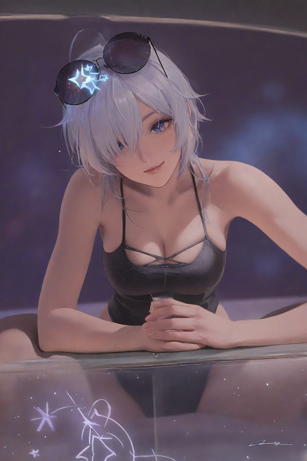 ((best quality)), ((masterpiece)), (detailed), ultra high res, 8k, NSFW, hentai, 1girl, (young cute girl, petit, cute face, small stature, slender figure, short hair, small breasts, erect nipples, small waist, wide hips, long legs, white slingshot g string bikini, white stockings, white stiletto high heels), knees bent in, posing for picture, cinematic lighting, vibrant colors, strong colors, detailed skin, realistic skin, detailed eyes, symmetrical eyes, high detail, clear details, perfect hands, five fingers,