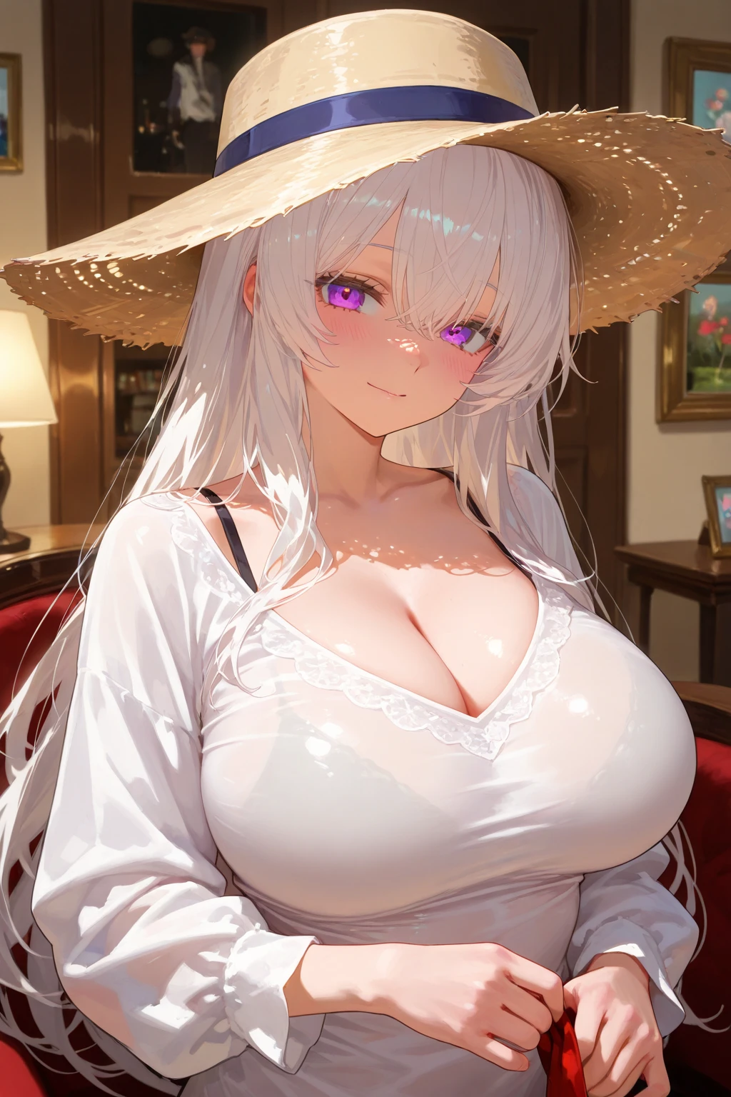 (melhor qualidade:1.3), (qualidade 4K),yor, (huge breasts:1.5),(beautiful detailed eyes), (smile:1.2), (closed mouth), erotic pose, dancing, outside an motel, depth of field, dark intense shadows, sharp focus, depth of field, good composition, green glowing light, Final Fantasy VII, (white transparent dress:1.3), (black choker with bow) full body, head rest, lips, (pretty face, low-tied long hair, ((red_eyes:1.3)), (night:1.2), intricate, bokeh, cinematic lighting, photon mapping, radiosity, physically-based rendering, Beautiful detailed sky, ,(nose blush),(Smile:1.1),(Closed mouth),(gigantic cleavage breasts:2.0), (((Sagging breasts))), (((large full breasts))), breast_expansion, (((Ultra detail glossy skin)))) , Seductive smile, large aparture, Professional Lighting, Sony A7R4, Zessie 50mm f1.8,Beautiful detailed eyes,(sexy revealing lingerie:1.1)