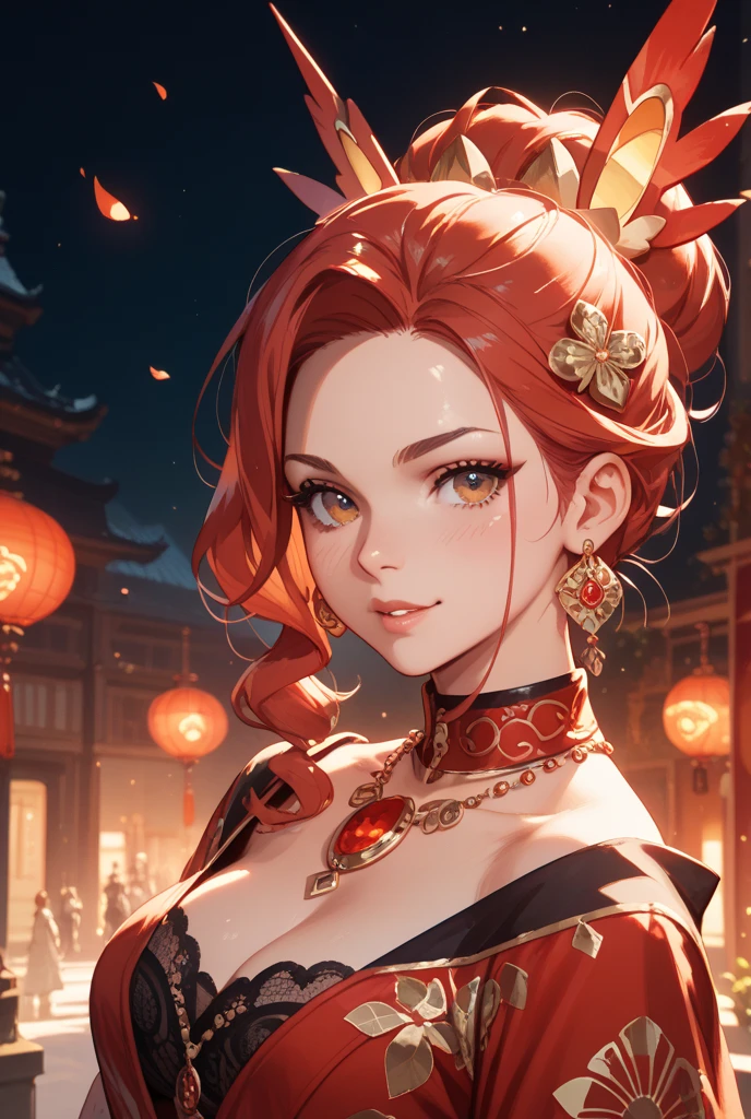 masterpiece,absurd resolution,(Best quality:1.2), highres, (scenary:1.2), Dynamic light, wings, scales, (Asuka Langley),nice detailed face, red chinese traditional maid uniform,wearing cute traditional gloves,glowing lanterns,orange hair,blue eyes,night, ,dragon, chibi, lunar new year, lanterns, fireworks, ornament, <lora:LunarValentineDragonStyle:1>, <lora:ValentineNatureStyle:0.8> ,<lora:LunarChibiDragon:0.8>,LunarValentineStyle, LunarChibiDragon,ValentineNatureStyle  , <lora:add_detail:0.6> <lora:more_details:0.6> ,happy facial emotion,open mouth,nice face