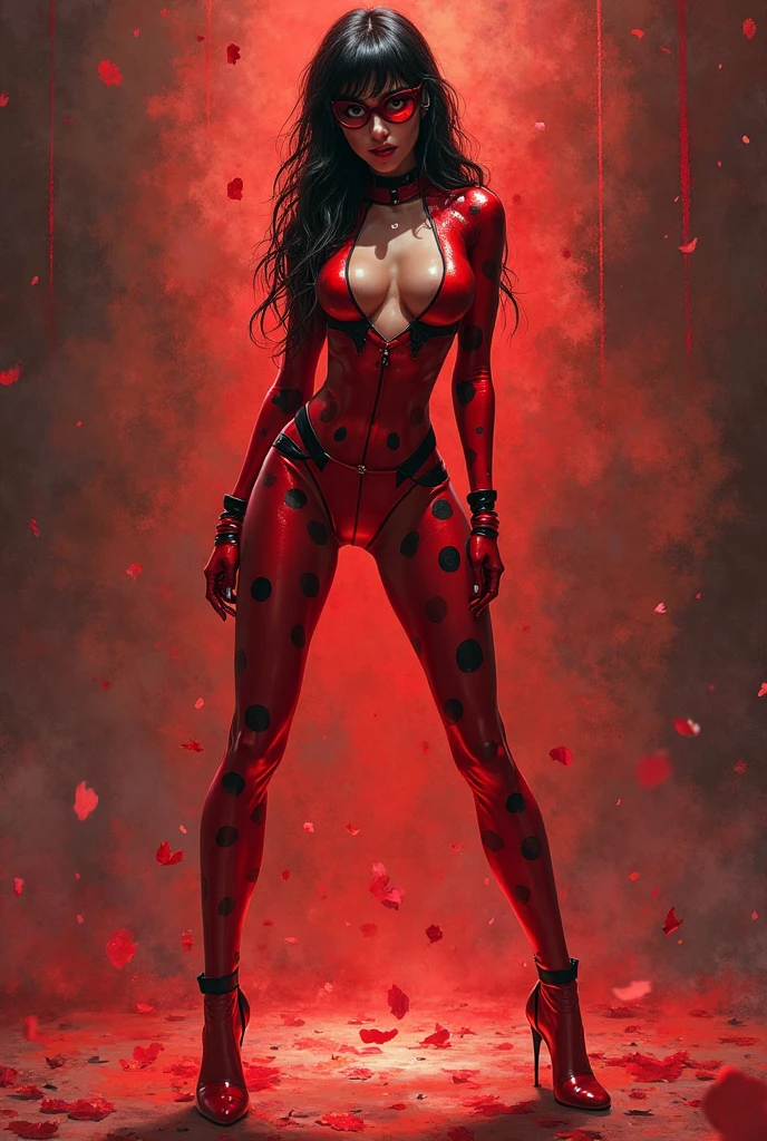 gwen araña, hot, partial , high quality, dynamic sexy poses, beautiful, gorgeous, in love,short suit, spider in a suit, black red white suit, Adult model latin daisy marie