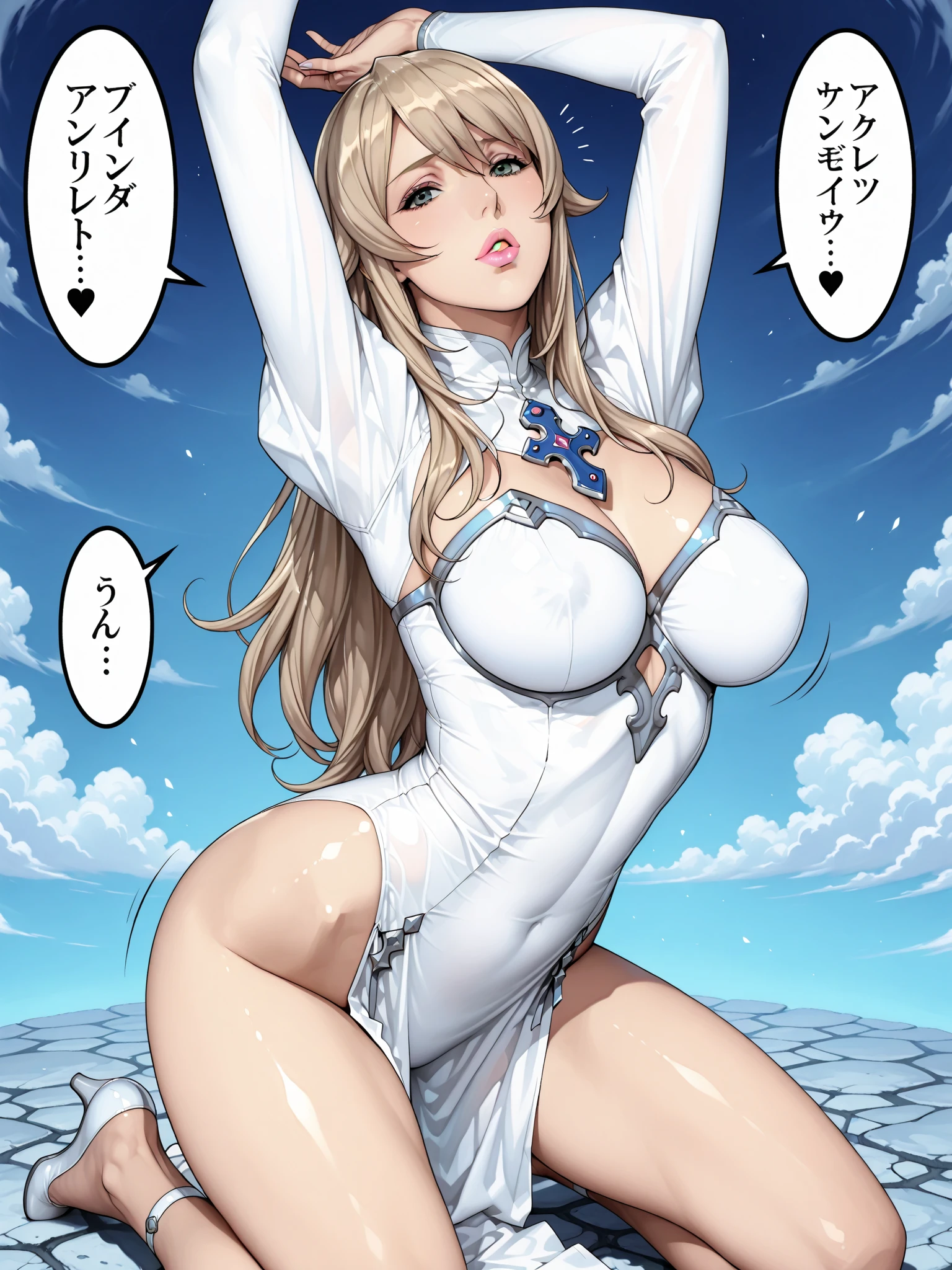 hiquality、16 K、Official art、(SEX)、(((NSFW)))、(Tentacle Sex)、((Ahegao))、Bukkake、adult woman,((very large udder)),((big butts)),blush,Long hair,Blue eyes,((a blond)),((Forehead))、M leg,Spread legs,Wet,(Arms behind your head),((Armpits))、Sweat,white glove,white knee-socks、((fatness))、((Open_Mouth))、on the beds、Surprised、lots of jewelry,Gold bangles,tiarra、navel cutout、((White Dress))、((pelvis curtain))、((breast curtains))、adult woman、((teats))、Wavy mouth、I'm surprised