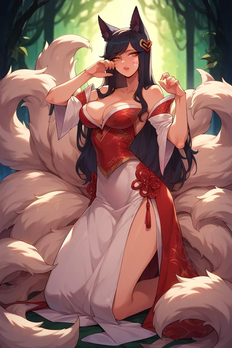score_9,score_8_up,score_7_up, score_6_up, source_anime, Anthro, nezuko kamado, she is an Anthro furry white fox girl, snout, black nose, white fox tail and ears, feet paws, four toes, wearing kimono, on a bed, barefoot, sexy feet, bamboo mouth cover, seductive, standing, in a feudal era Japanese houses