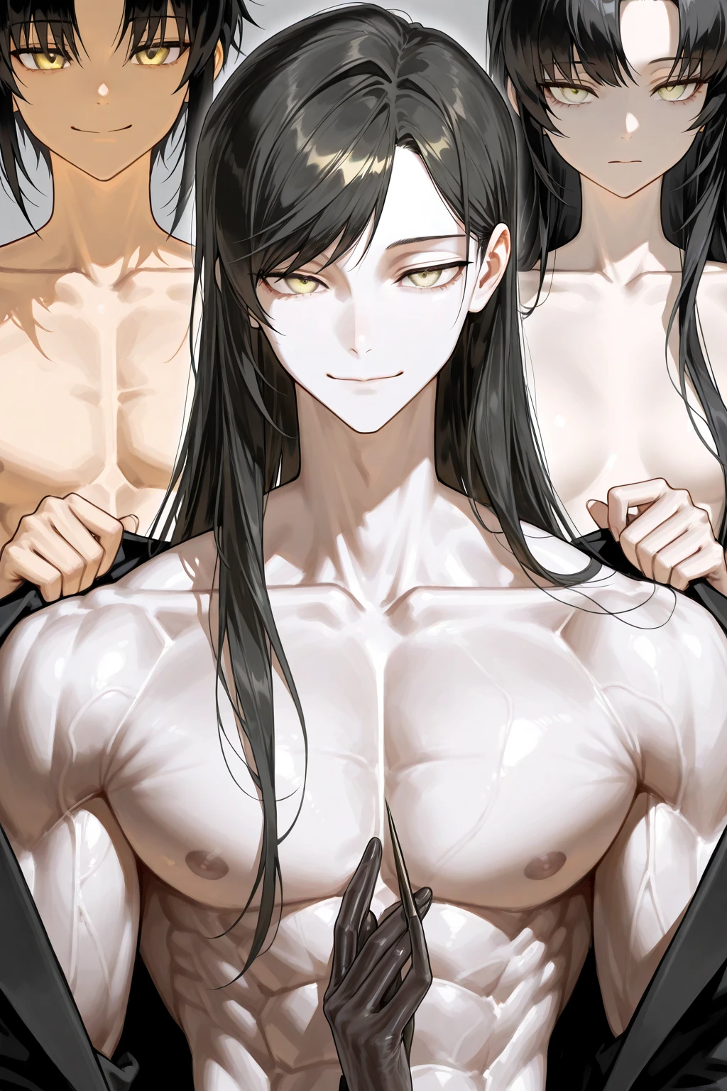 *The photo is of hanta sero from Mha shirtless, as if he just got out of the shower. He's standing in the mirror and he's wearing gray boxers, showing his abs and a tattoo along his arm. He has a hand running through his hair as he takes the picture. He's holding the phone to show his upper half, and it looks like this picture just went to you and you only* 