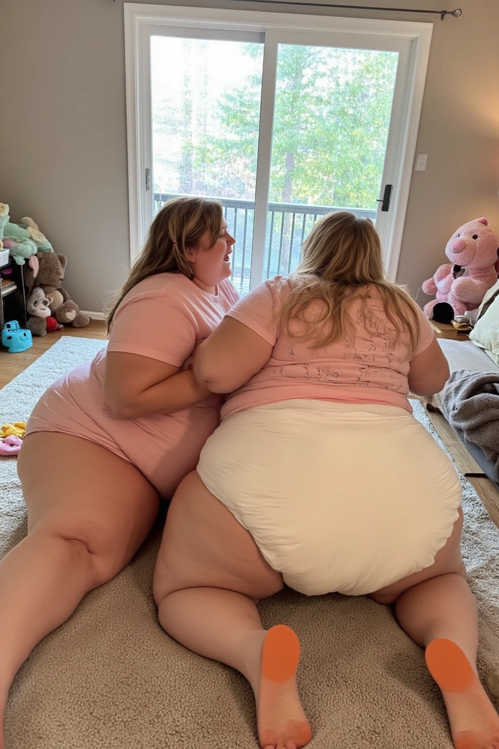 best resolution, 2 heads, cute flabby conjoined woman with two heads, conjoined, blonde, pink hair, long hair, eyeliner, one head a young looking cute 18 year old, other head 69 years old, having doggystyle anal sex with the viewer, spitting in each other’s mouths, fat flabby ass, one hand rubbing her large clitoris, trying to tongue kiss each other while having anal sex, jiggling her huge round belly, age difference between the older and teenage heads