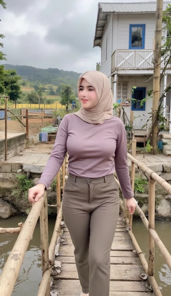 masterpiece, (ultra-high-definition portrait:1.4), Realistic, extremely detailed, CG unified, 8k, wallpaper, highly detailed, High-definition, raw color photos, professional photograpy, Realistic portrait, Cinematic Light, Beautiful detailed, 1hijabgirl in, (165cm tall, big breasts with very very tight clothes:1.5), Beautiful big breasts, breasts details, very tight, (smile, looking into the camera:1.5), (Fine face:1.4), Close up of a girl in Beautiful clothes with wide open front, scarf, (Beautiful Tight Clothing with curvaceous body:2), open chest wide, Undress, No bra, (nipples that are clearly sticking out detail:1.2), Outdoors, high intricate detailed, float, cum on, Sense of truth, beautiful landscape forest, sexy lighting,