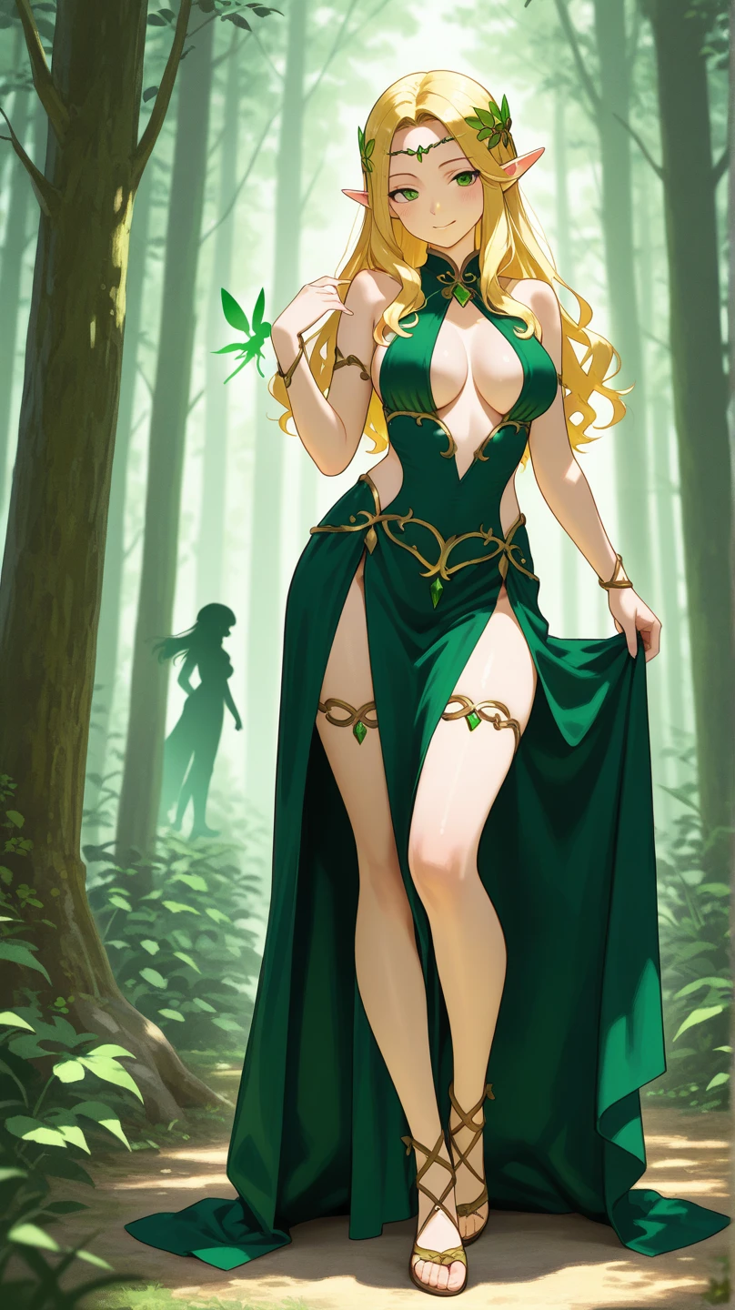 (best quality). (Ultra Detalhado). (1girl), Olhando para o Viewer. (Antecedentes detalhados). belos olhos detalhados. rosto delicado e bonito. (high saturation), seios grandes, droopy breasts, sexy poison ivy costume, full body, long legs, big breasts,