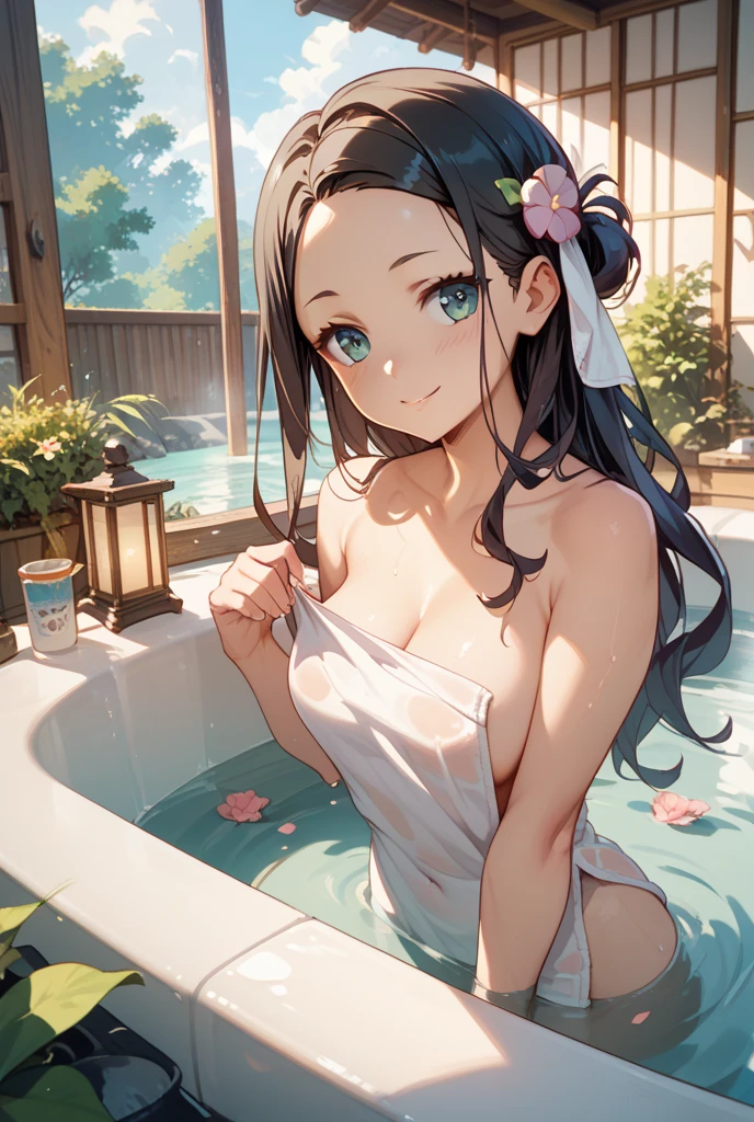 (masterpiece, best quality), 1girl,Cobalt Crown Braided Updo, Size C breasts, <lora:Milk bath_v1.0_Gtonero:0.8> milk bath