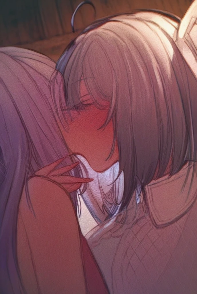 Cute girl practicing kissing face for role, closing both eyes