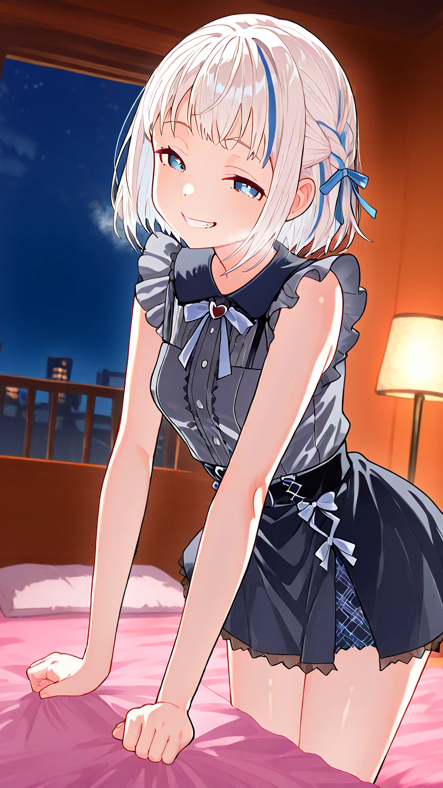 totsuka_almost_yahariorenoseishunlovecomewamachigatteiru grey_hair, short_hair, male_focus, blue_eyes, blush, smile, lingerie, lingerie , thick thighs, saliva, drooling, blush, excited
