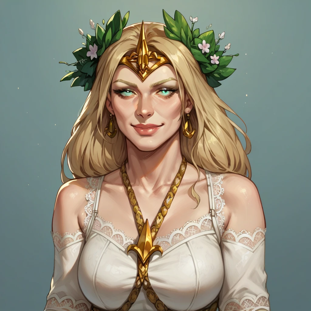 masterpiece, good quality, best quality, blank background, jujunaught,
FayEnchantress, jewelry, white dress, mature female, green eyes, glowing eyes, 
solo, looking at viewer, naughty face, in heat, heavy breathing, 
<lora:FayEnchantress_Vpred:0.85>