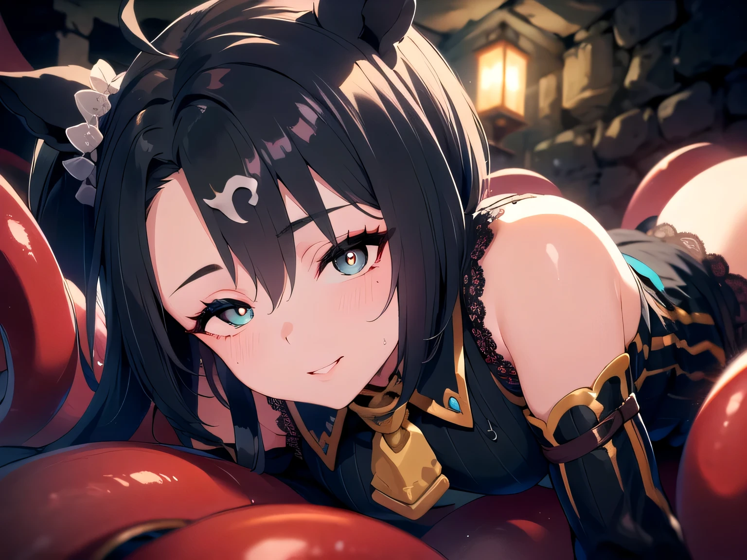 (a giantess towering over a minigirl on a table: 1.1), (a giantess looking down at a minigirl on a table), (adventurers guild: 1.1), (medieval room indoors: 1.2), (giantess:1.2), (catgirl), :3, shoulderplates, armor, cleavage, navel, (foreshortening: 1.1), (all fours: 1.1), (girl on a table: 1.1), (minigirl on a table: 1.1), (table: 1.3), from below, (girl from behind: 1.2) very detailed, beautiful, professionally drawn, (huge breasts), (cleavage sweat), (anime drawing:1.1), sketch, (anime:1.1), (very cute anime girl), (bright), (low contrast), collarbone, (:3:1.2), (happy:1.2), (prettiest teenage girl), (mature face: 1.4), (tall girl with big breasts: 1.2), (erect nipples:1.2), navel