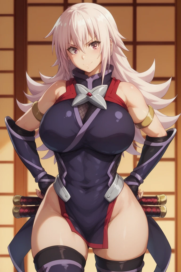 long hair, pink hair, weapon