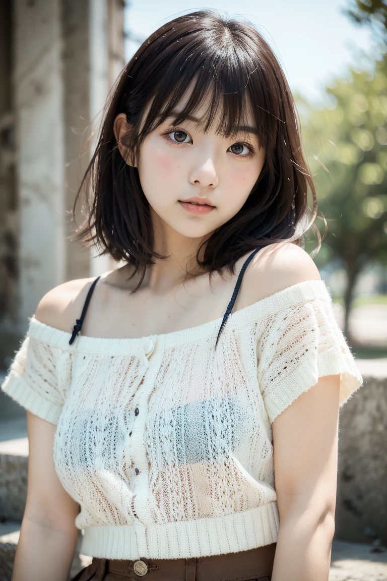 (masterpiece、16k image、high resolution、highest quality)、solo、One Girl、(Japanese Girls&#39; High School Sailor Uniform,perfection)、(Perfect Anatomy,Beautiful body、Healthy Body、Beautiful Skin)、sunny day、Black-haired、ponytail、black eye、On the way home、Small Tits:1.5、School zone、artistic.、Beautiful woman、Beautiful Body、smile、Age 22