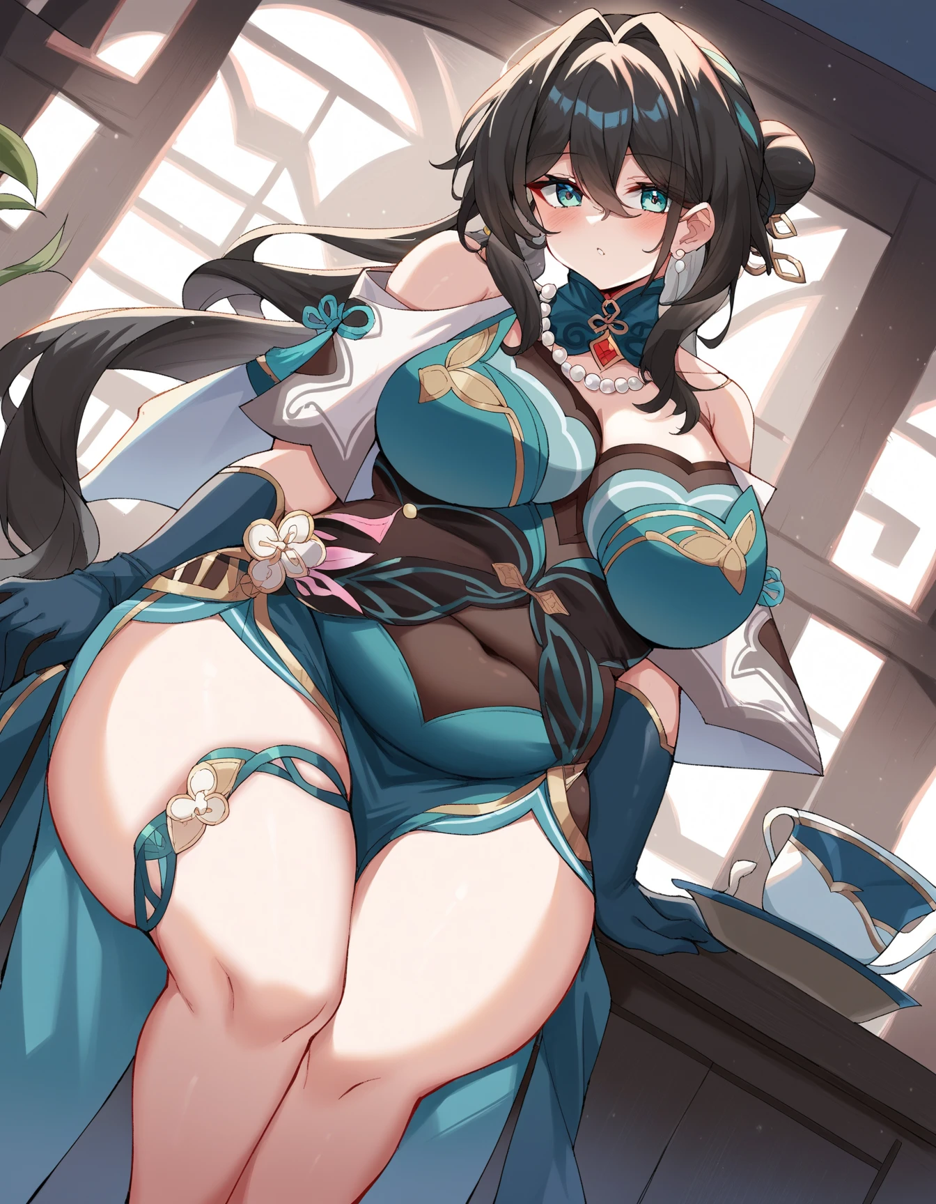 score_9, score_8_up, score_7_up, score_6_up, score_5_up, score_4_up, (solo), female anthro zebra, summer skirt, lusty, fluffy body, black hair, turquoise eyes, (thick thighs:1.5)((( offering the breasts))) sex partial clothes, (((cleavage))) semi-butonned uniform niform, (barely_visible_booba) (she is sitting) , giant breasts, garter belt tights , front view, open legs showing her wite_panties