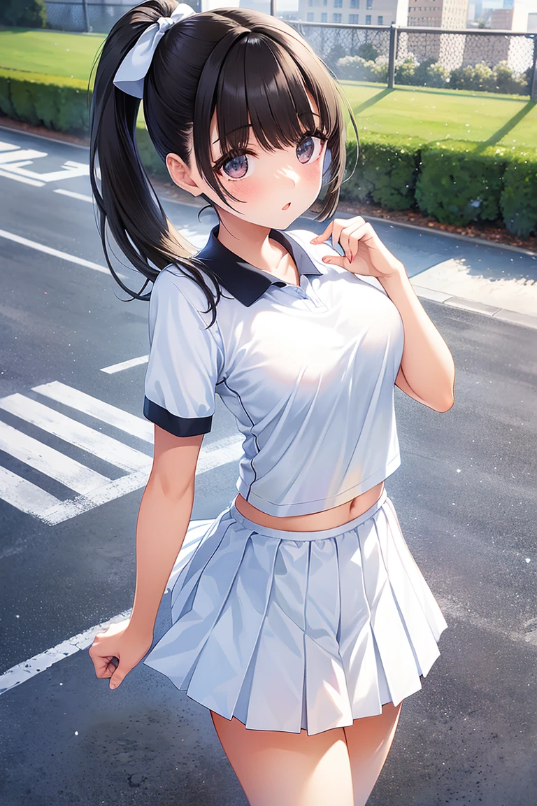 best quality,1girl,((little girl,small breasts,loli:1.3)),curvy,((orgasm,blush:1.3)),angry,sweat,Arisu Tachibana,black hair, long hair,hair ribbon, ((white tank top,blue skirt,mini skirt,lift skirt,upskirt,kneehighs,white panties,lace panties:1.1)),((walking:1.1)),forest,forest林,crotchAngle,head out of frame,lower body,((have to pee:1.3)),covering crotch,(((hand between legs))),knees together feet apart,Pee,Urinating