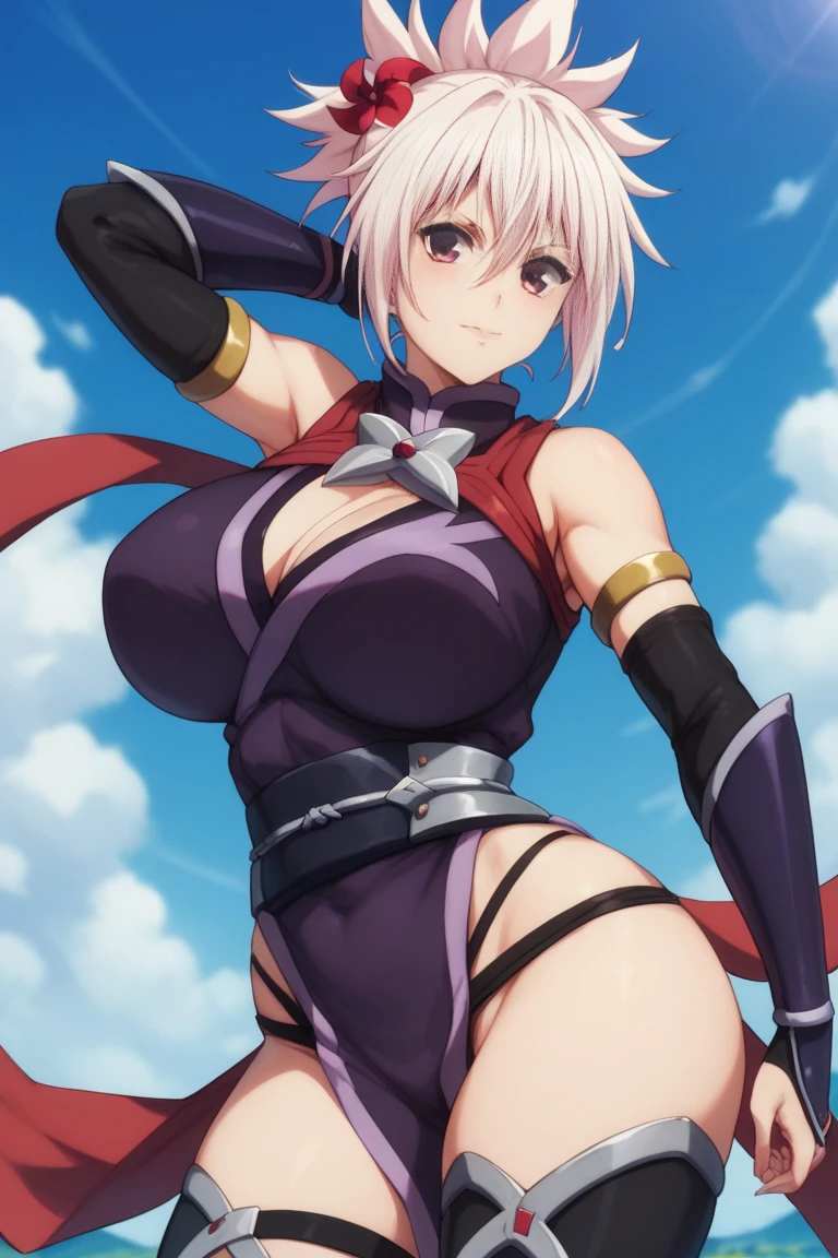 1girl, 18 year old female, Mysterious Heroine X Alter, Fate Grand/Order, anime style, ultra realistic, high detail, sexy pose, sexy, beautiful, exposed skin, slender, skinny, exposed breast, large breast, nipples, exposed nipples, nude, nudity, absurdres, high res, ultrasharp, 8K, UHD, retina, masterpiece, accurate, anatomically correct, perfect anatomy, textured skin, super detail, high details, high quality, award winning, best quality, high res, looking at viewer, detailed eyes, four fingers and one thumb per hand, perfect hands, perfect finger, two arms only, no clothes, revealing, platinum blonde hair, yellow eyes