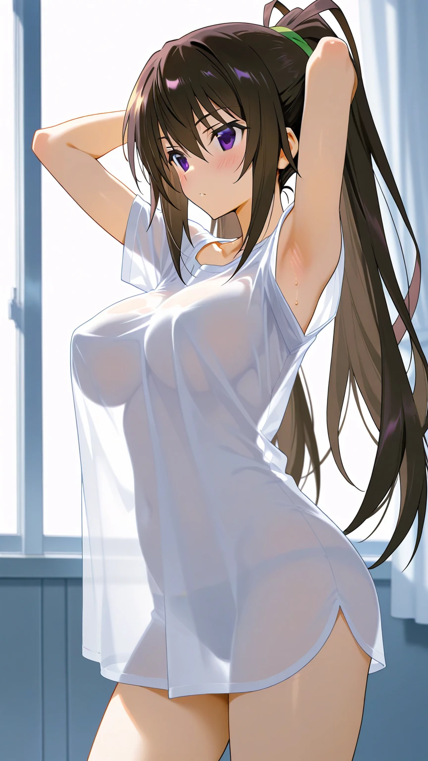 (Upper Body),alone,Medium Shot,masterpiece,Portraiture, 8k,Realistic, Elegant mature woman, Brown eyes, (Black Hair:1.4), smile,Big Breasts,(Transparent camisole:1.4),Long Straight Hair, Beautiful breasts,(See-through nipples:1.3), 4K resolution, High quality CG, Beautiful CG, Soft Light