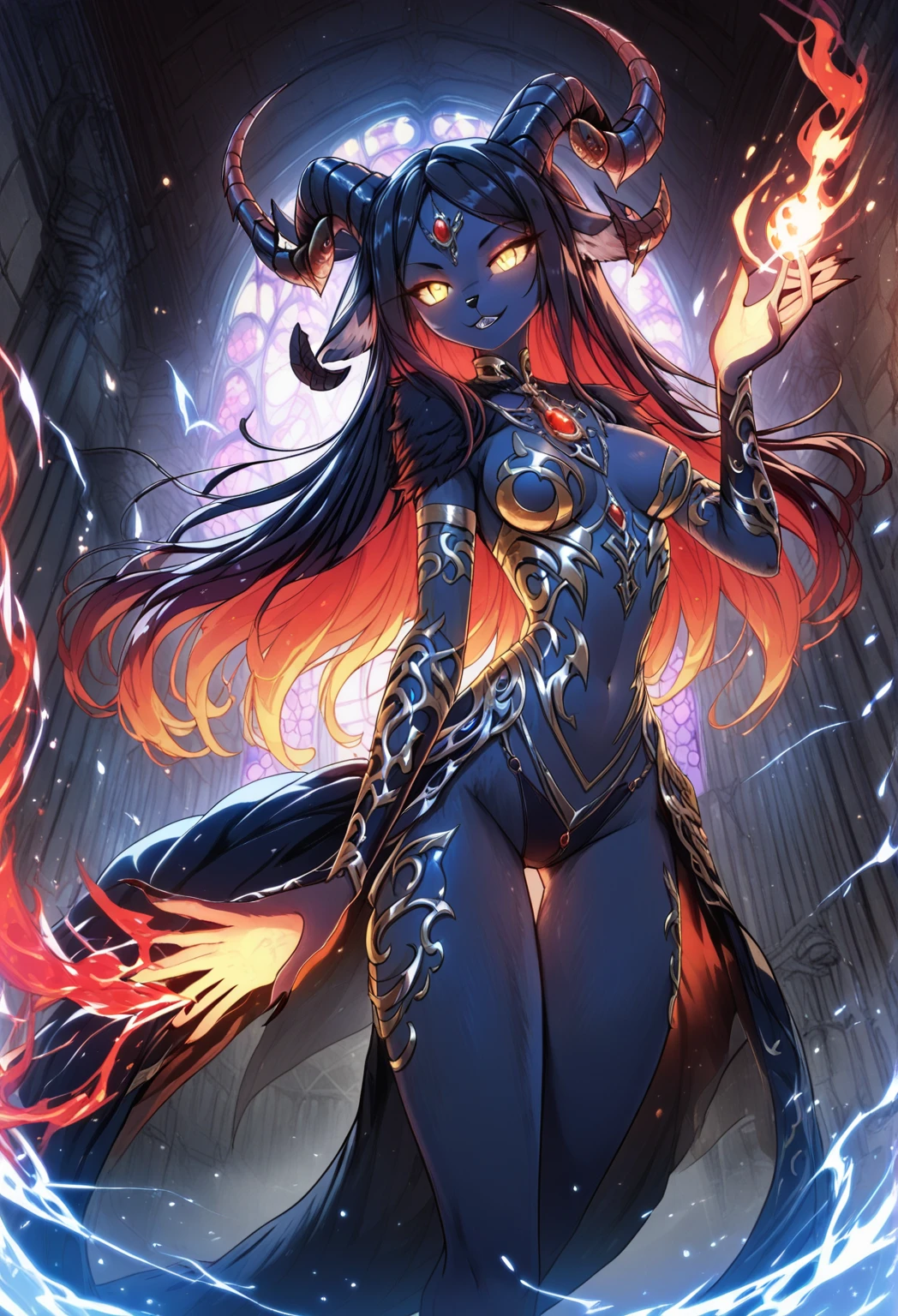(NSFW:-1, Exposed:0.75), (((nipple:-1, horns:-1, extra ears:-1))), (bokeH, Acutance:0.85, Ultra-detailed:1.35), (Masterpiece, best quality, highres, realistic:1.37), (sexy Ifrit clad in flames with aura:1.28), (all outfits made of flames), (many colorful lights and sparks in blurred background:1.2), detailed gaze, seductive lips, alluring pose, mesmerizing atmosphere . BREAK  (Luminous Particles:1.15), full of fire covering and surrounding whole Body, filled with flames, ruins, fiery Sky, a cigarette hold in mouth .